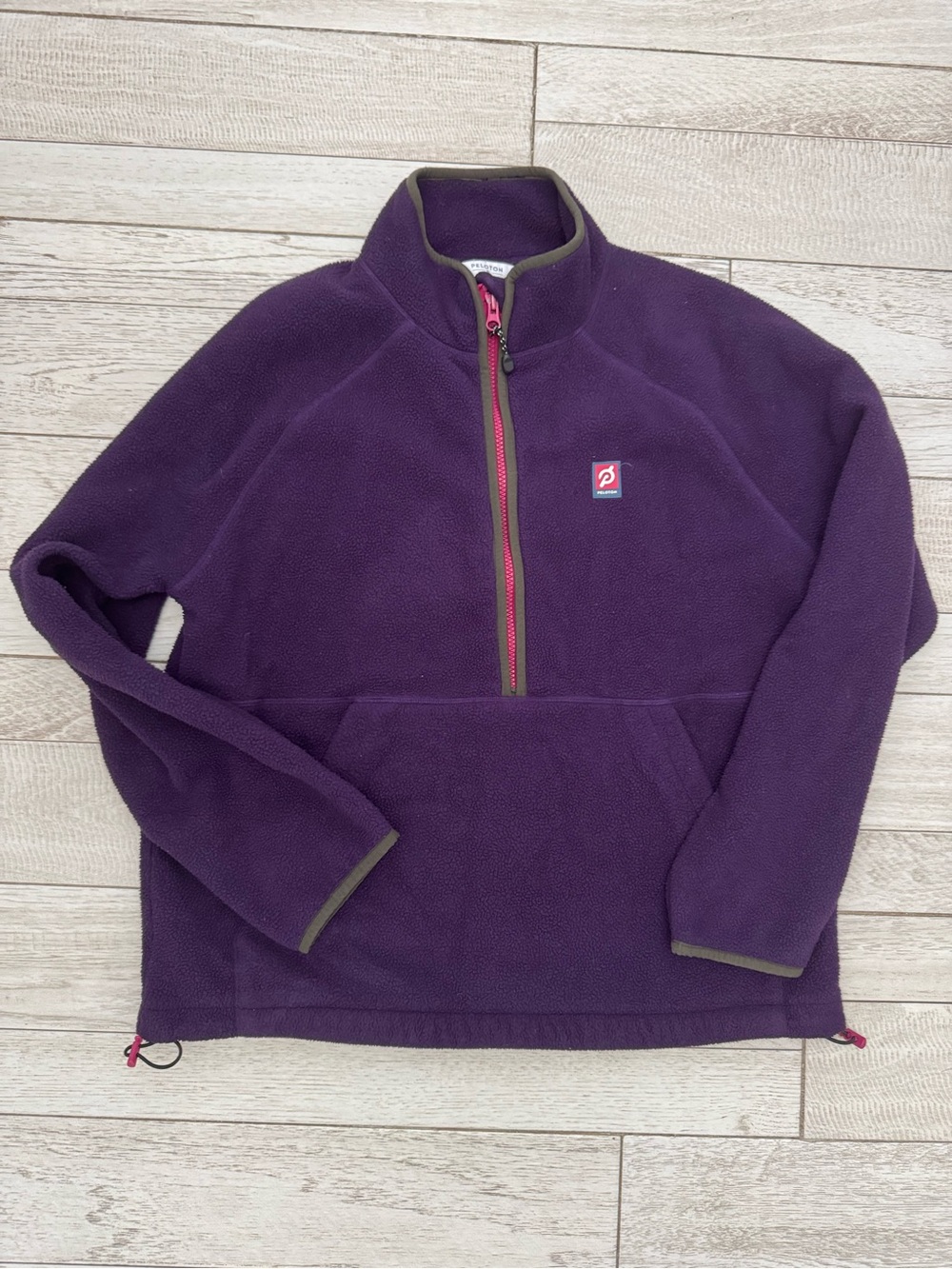 Peloton Purple Fleece Half-Zip Pullover with Pink Zipper